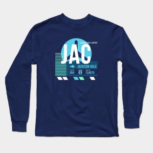 Jackson Hole (JAC) Airport // Sunset Baggage Tag Long Sleeve T-Shirt